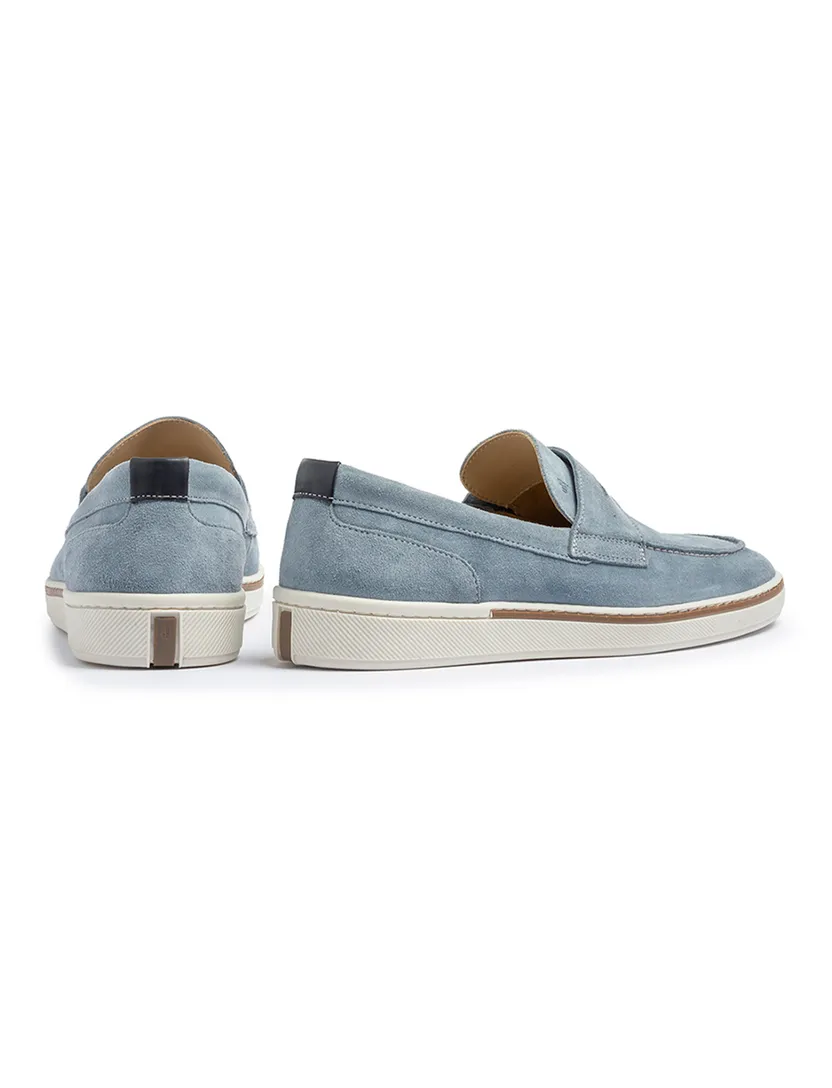 Floris van Bommel loafers blauw effen