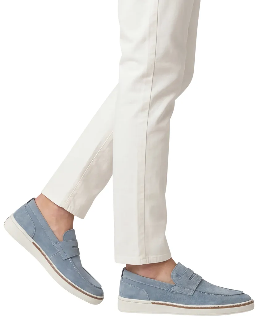 Floris van Bommel loafers blauw effen