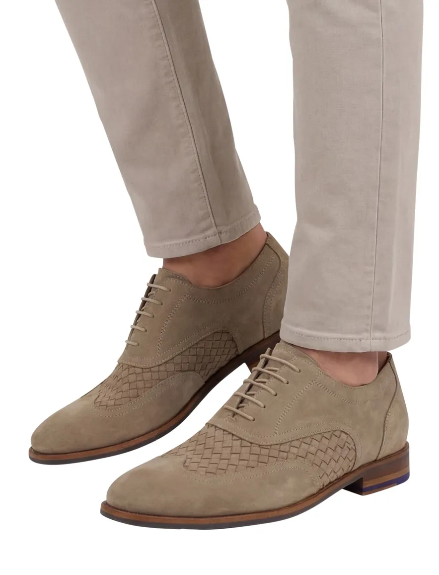 Leren nette veterschoenen Floris van Bommel beige
