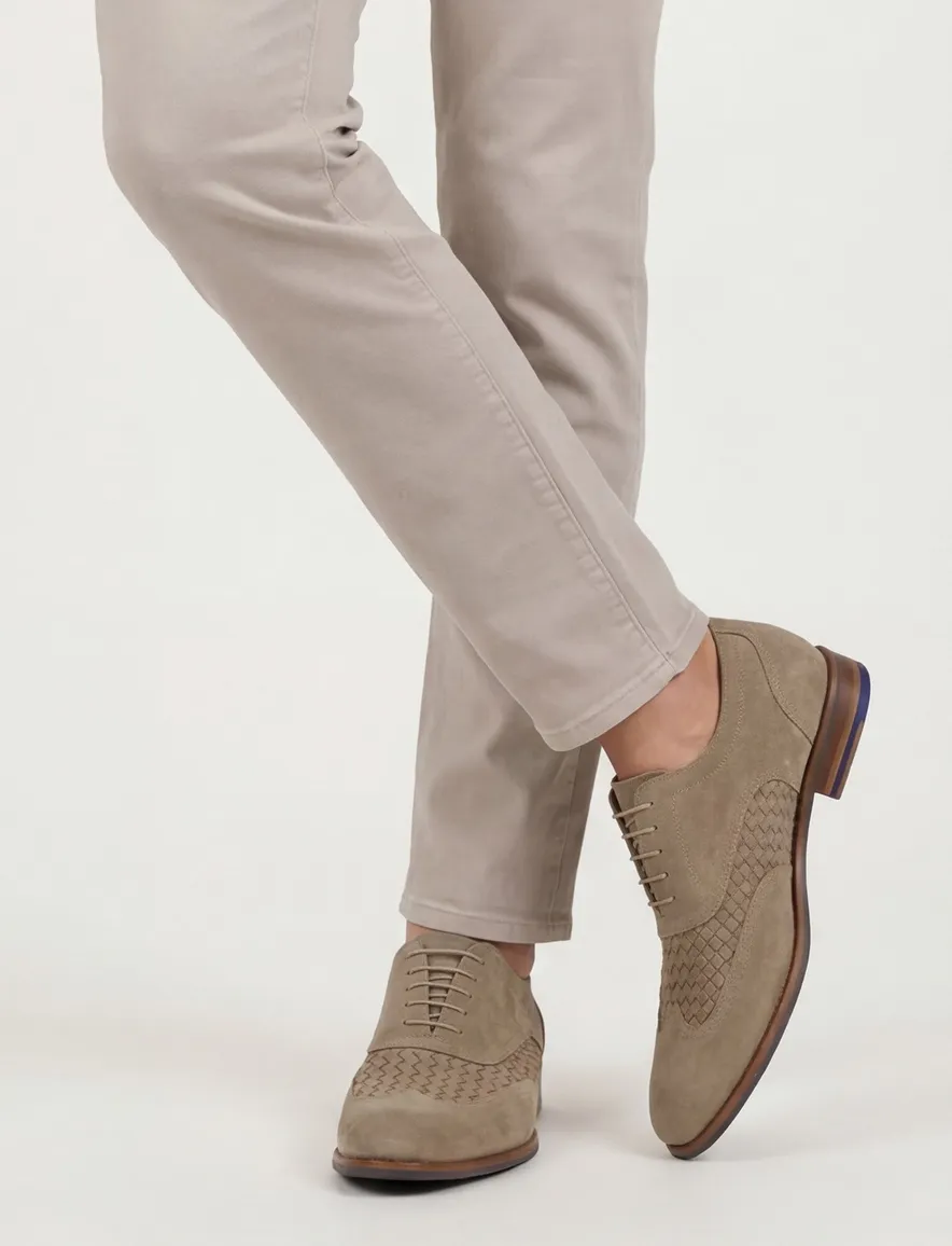 Leren nette veterschoenen Floris van Bommel beige