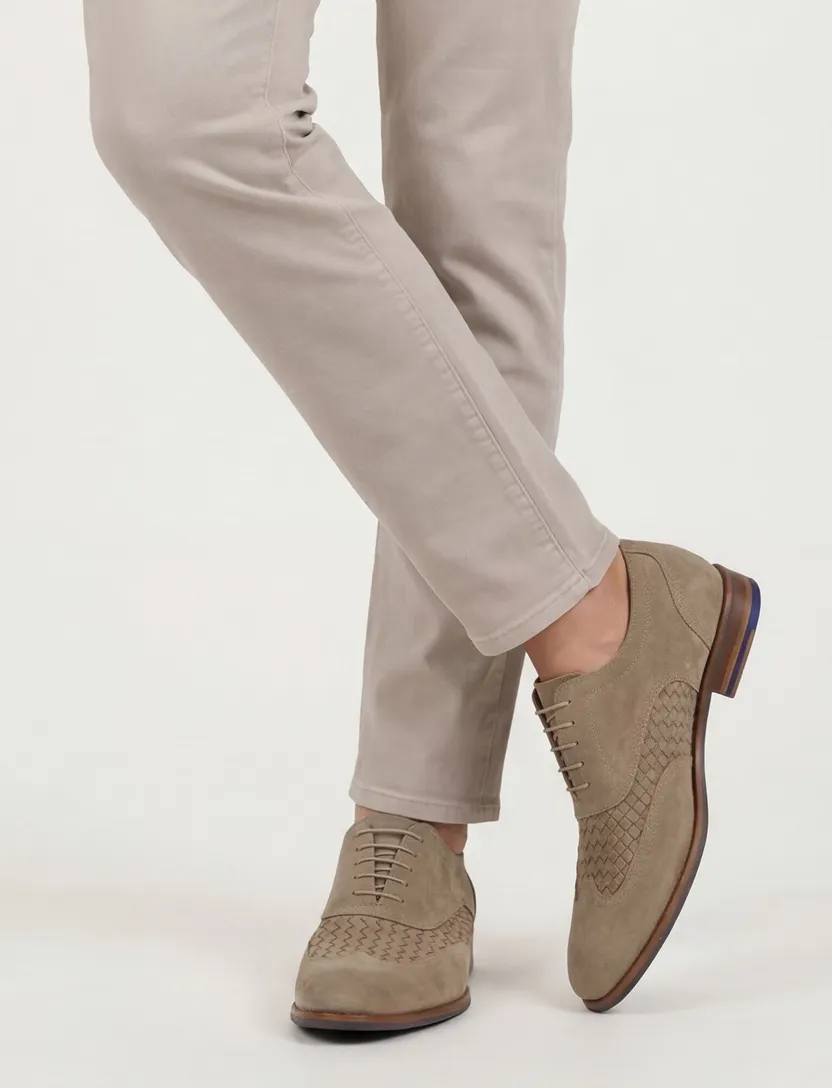 Veterschoenen Floris van Bommel beige leer