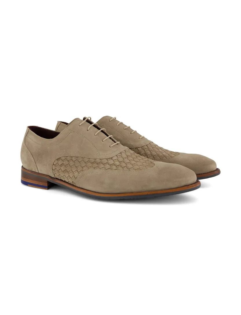 Veterschoenen Floris van Bommel beige leer