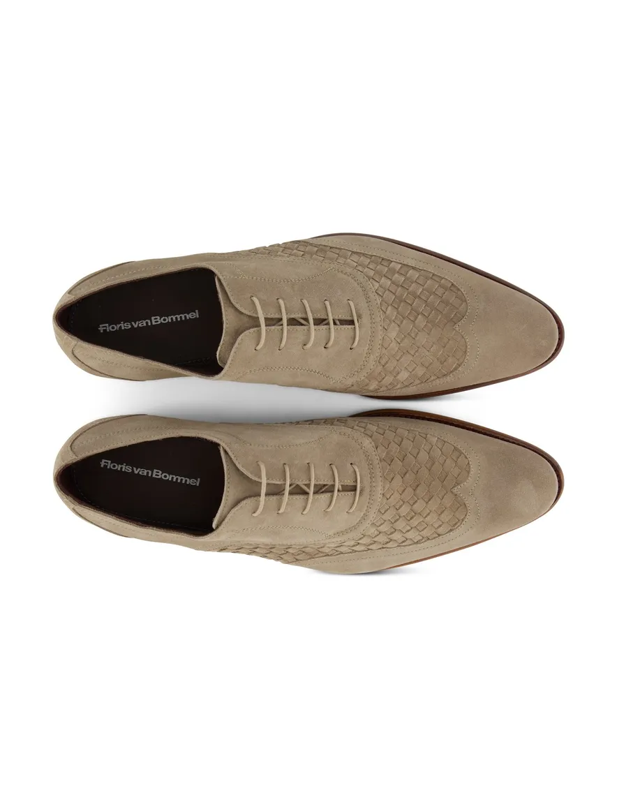 Leren nette veterschoenen Floris van Bommel beige