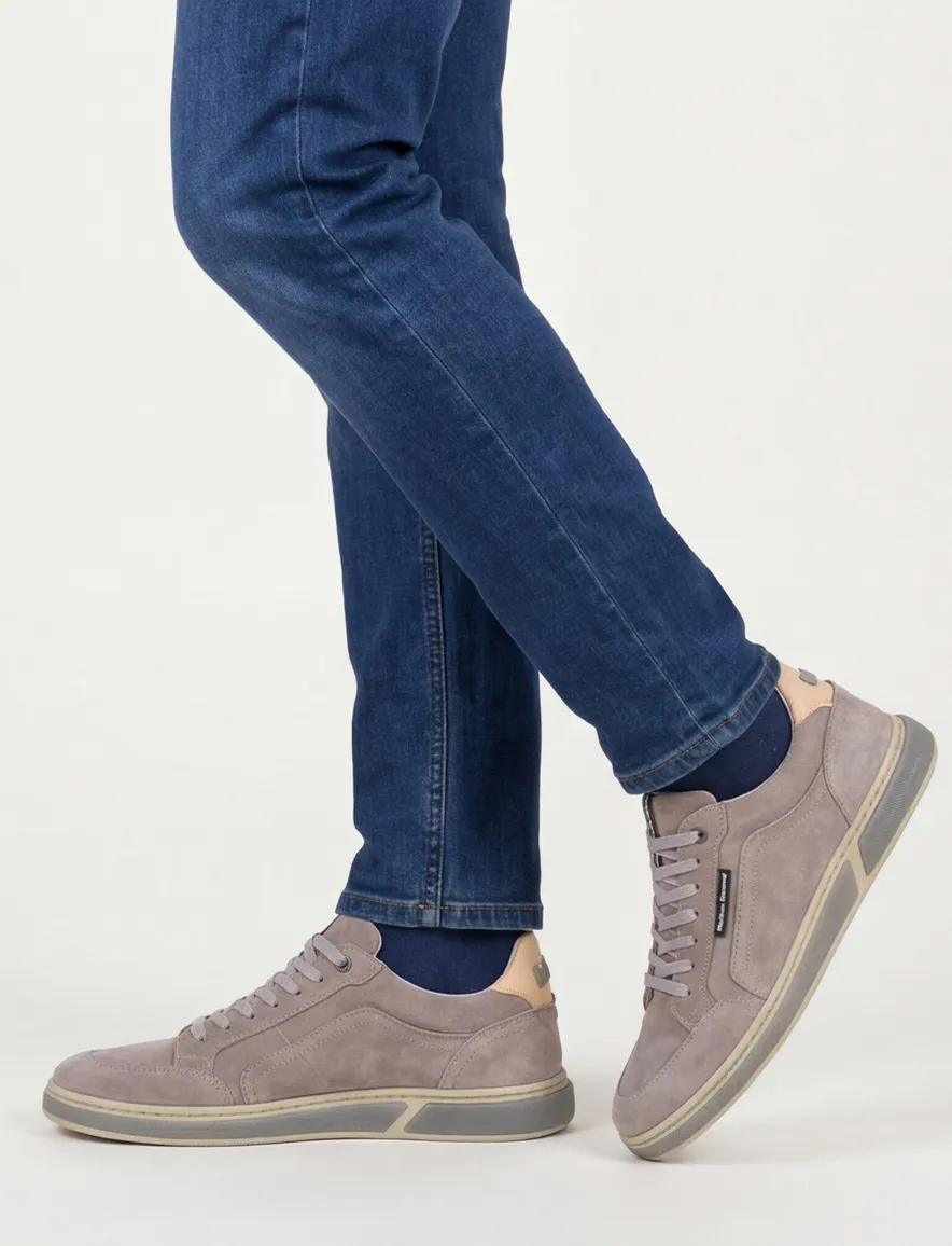 Floris van Bommel sneakers lichtbruin suede effen