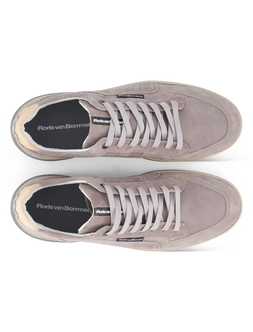 Floris van Bommel sneakers lichtbruin suede effen