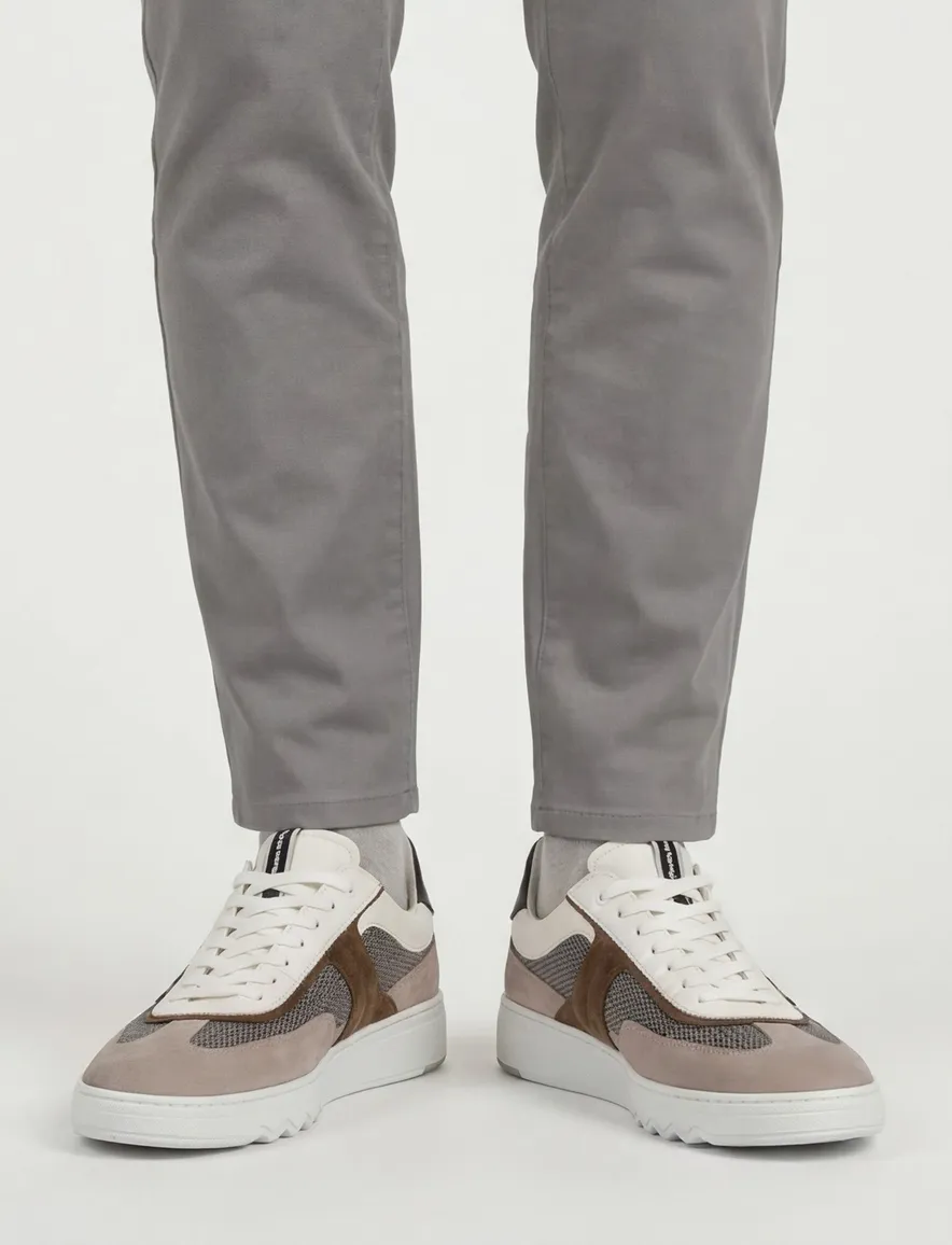 Beige leren Floris van Bommel sneakers