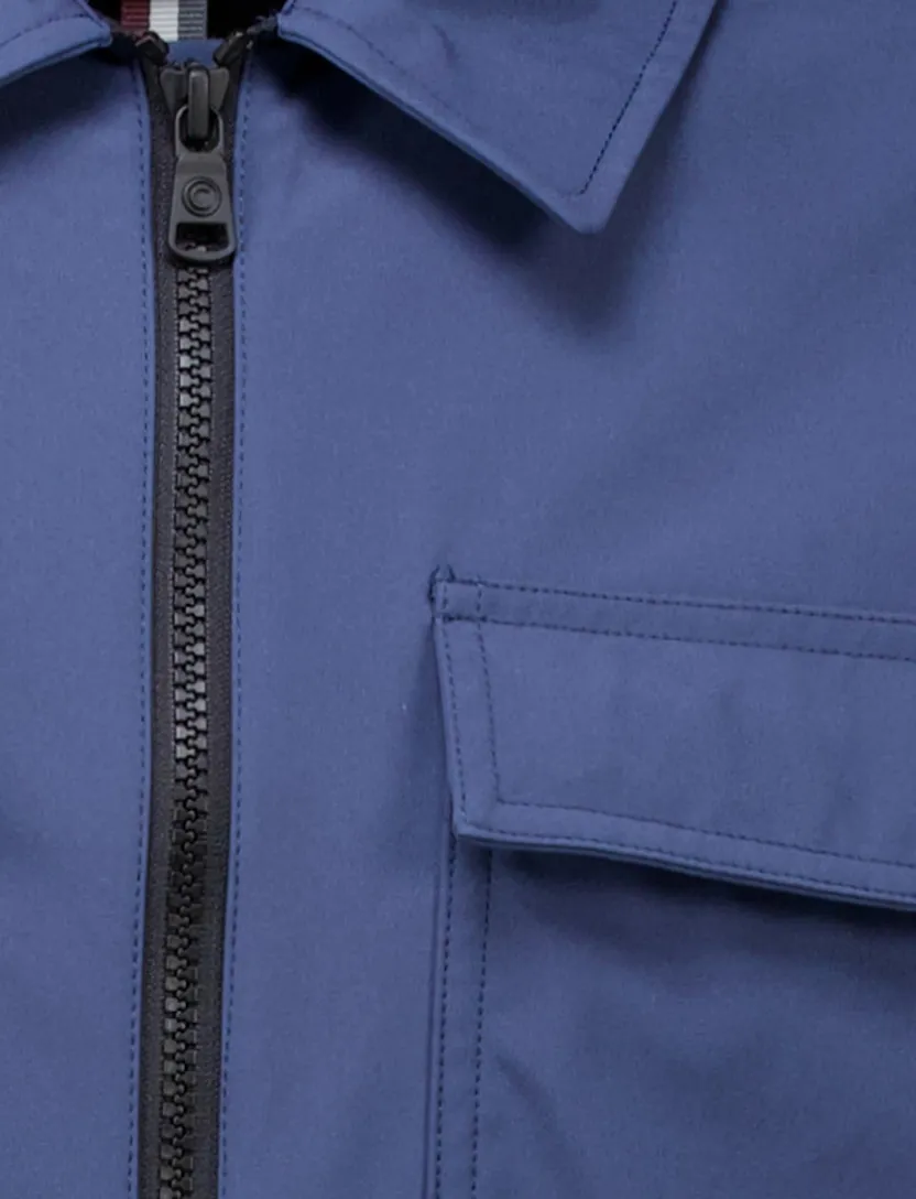 elastaan Colmar zomerjas effen blauw dubbele borstzak