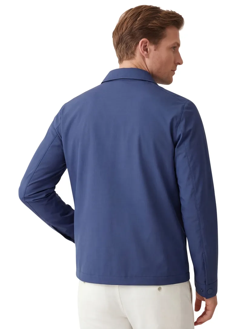 elastaan Colmar zomerjas effen blauw dubbele borstzak