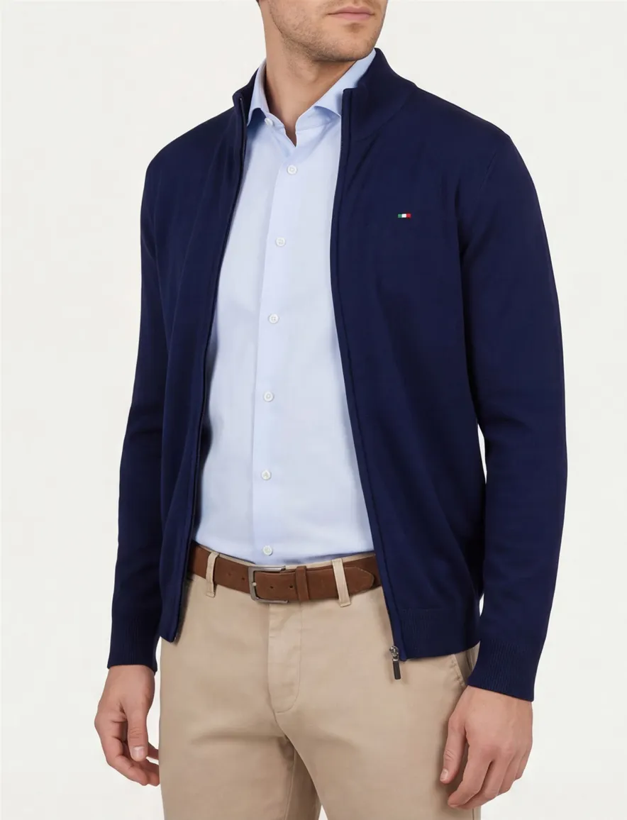 Portofino vest donkerblauw katoen