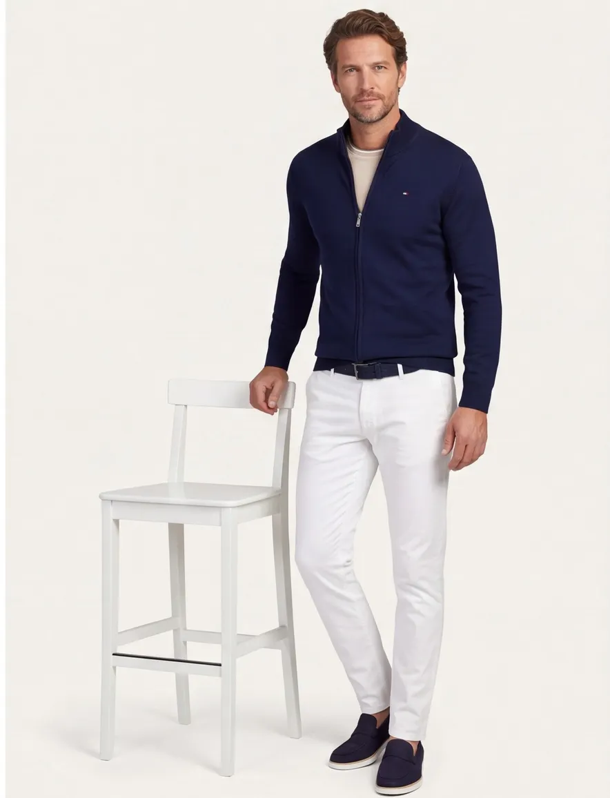 Portofino vest donkerblauw katoen