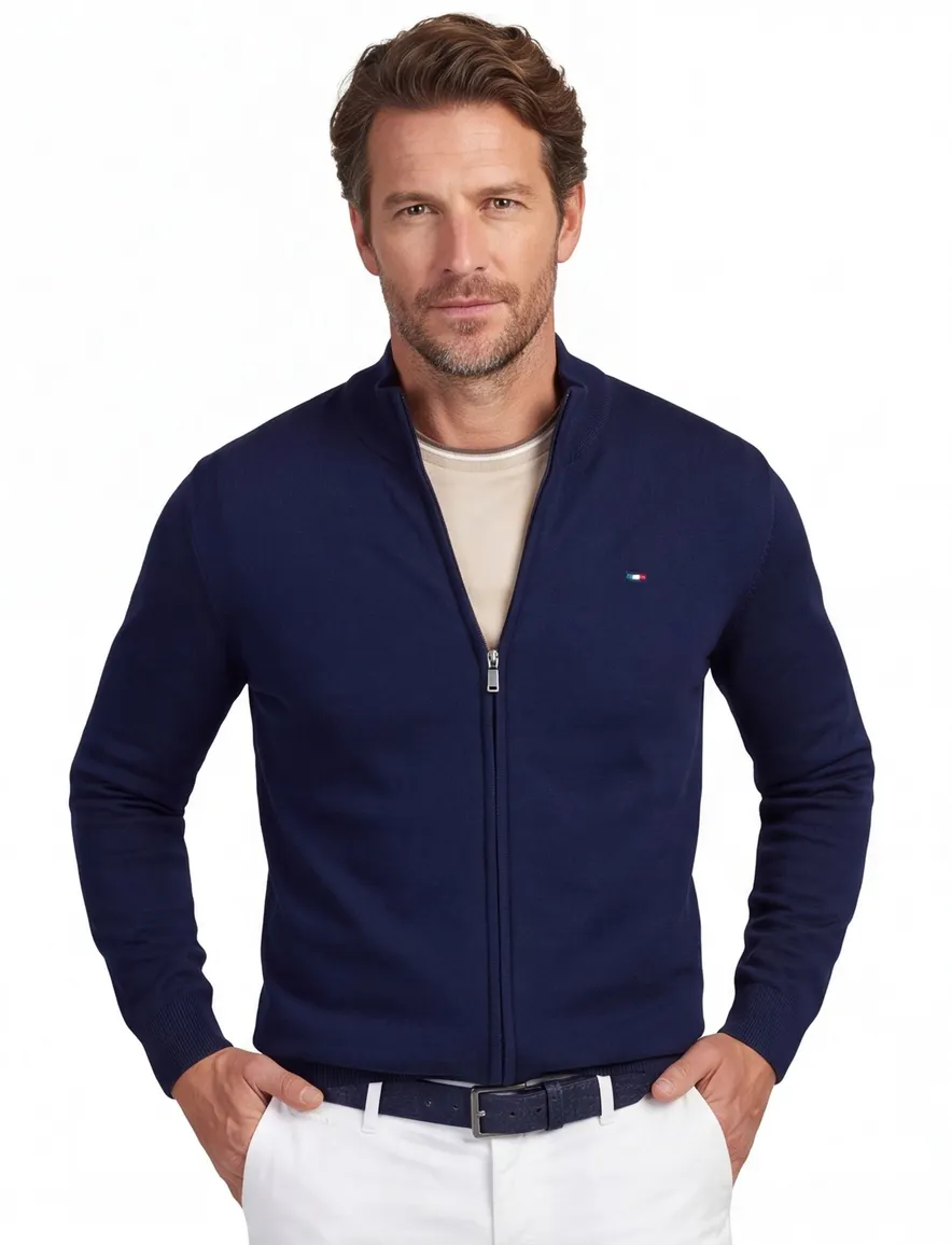 Portofino vest donkerblauw katoen