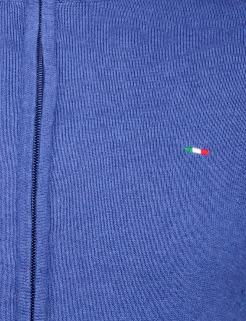 Katoenen Portofino vest kobaltblauw gemeleerd