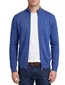 Portofino vest blauw gemeleerd hoge hals katoen
