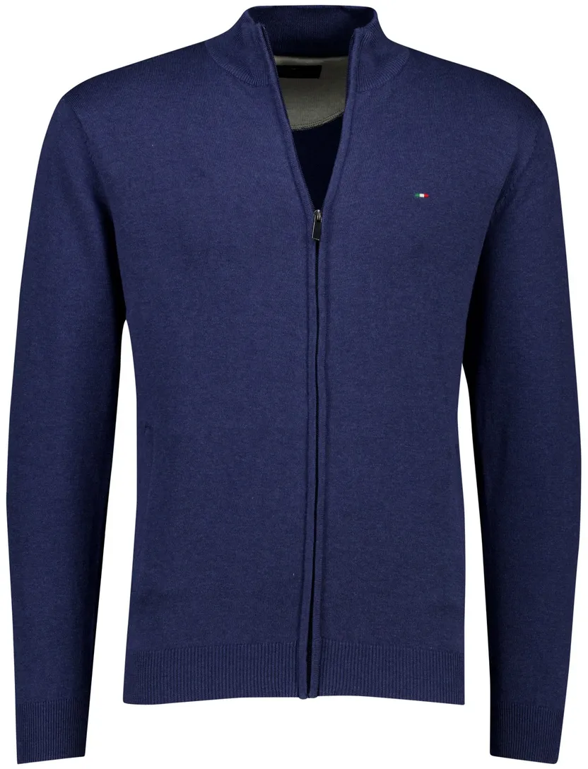 Portofino vest donkerblauw effen katoen