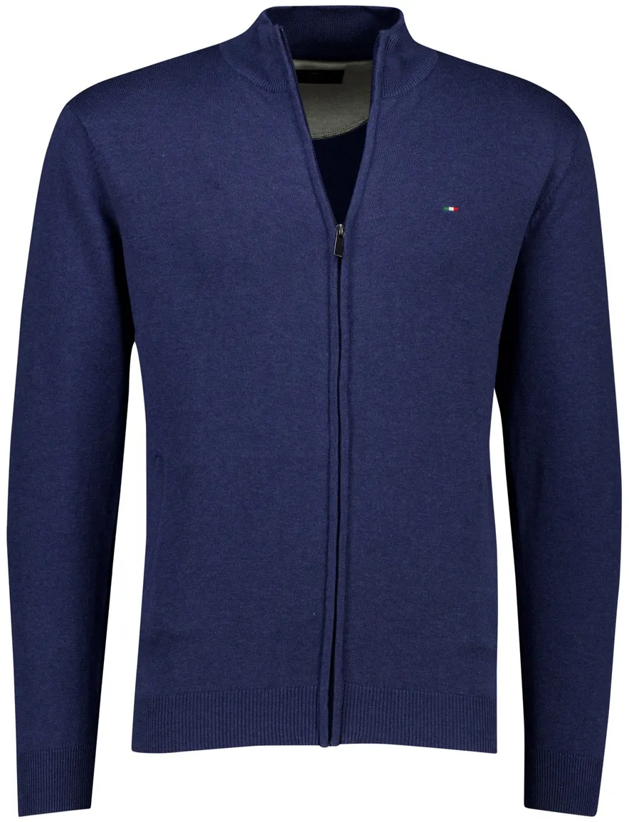 Portofino vest donkerblauw effen katoen