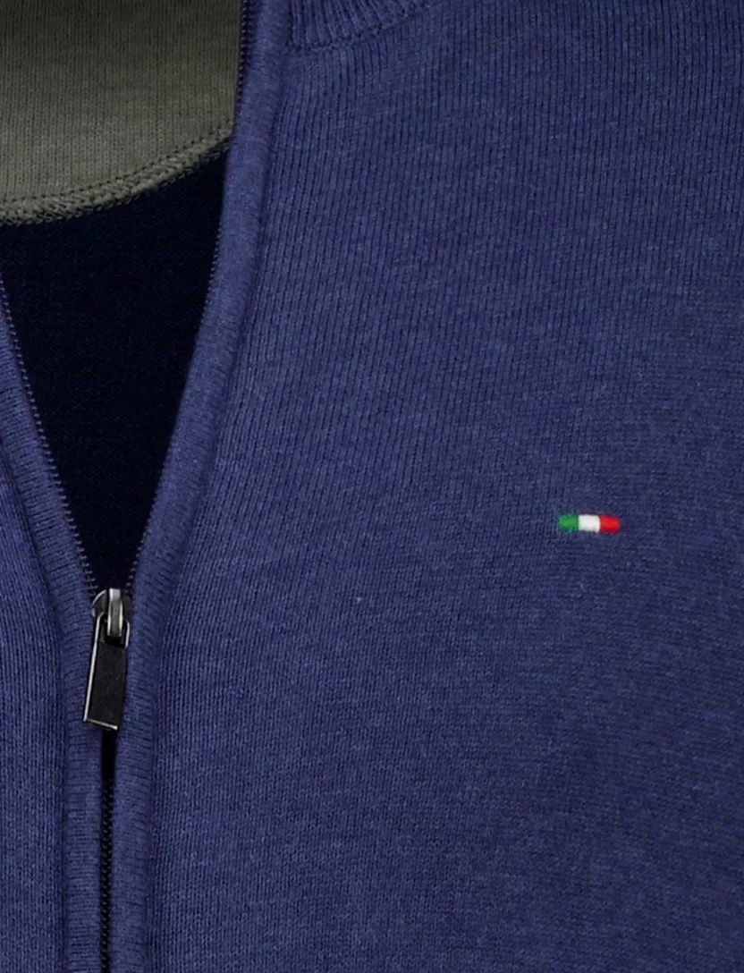 Portofino vest donkerblauw effen katoen