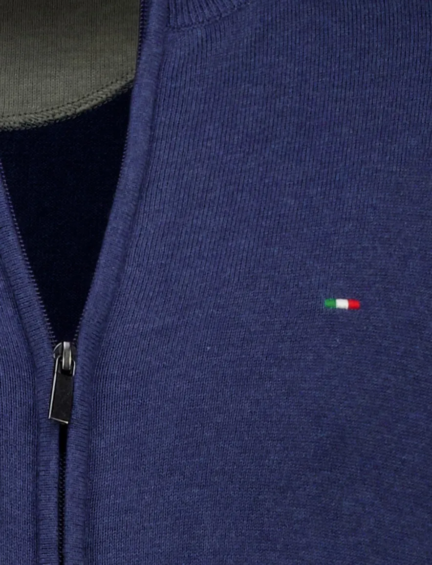 Portofino vest donkerblauw effen katoen