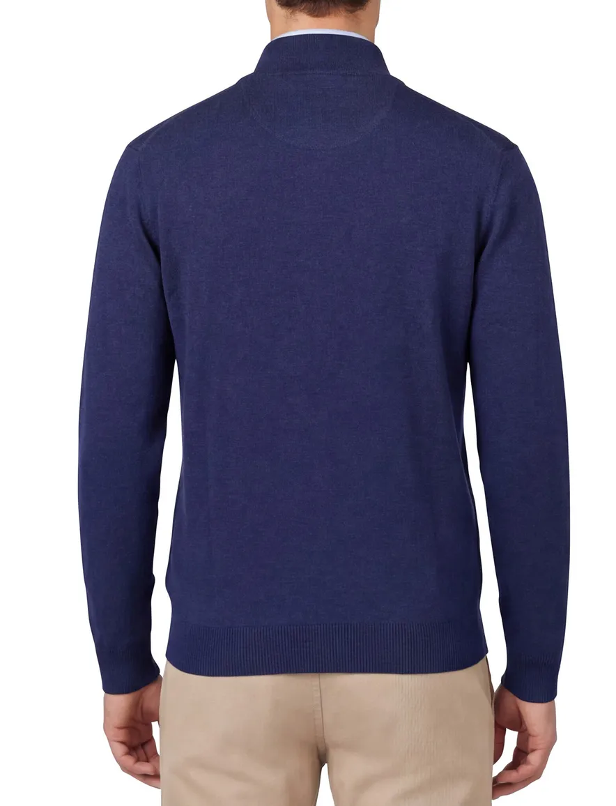 Portofino vest donkerblauw effen katoen