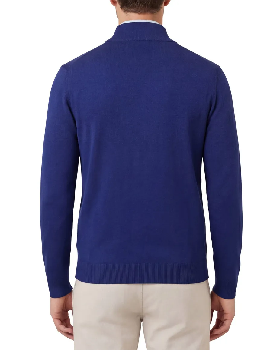 Portofino vest royaal blauw katoen hoge hals