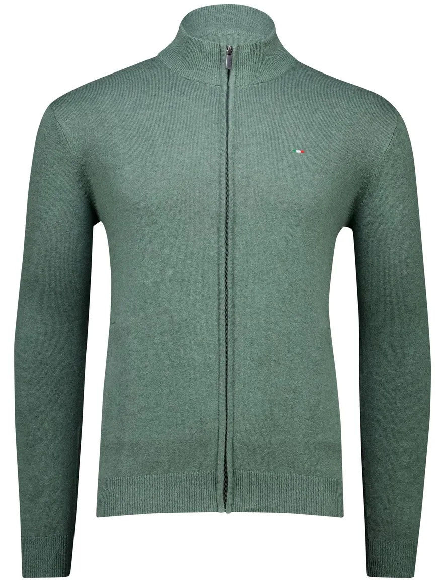 Portofino vest effen groen katoen normale fit