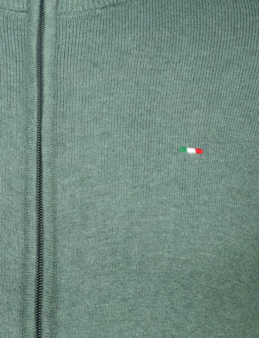 Portofino vest effen groen katoen normale fit