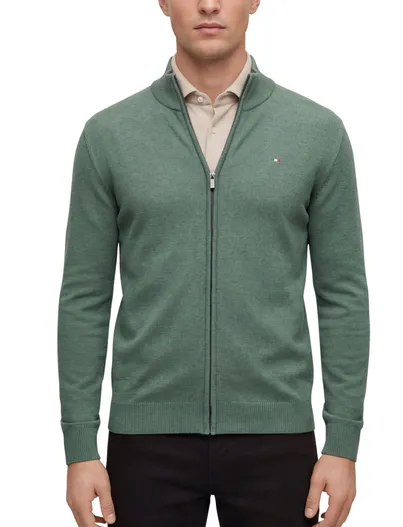Portofino Portofino vest effen groen katoen normale fit