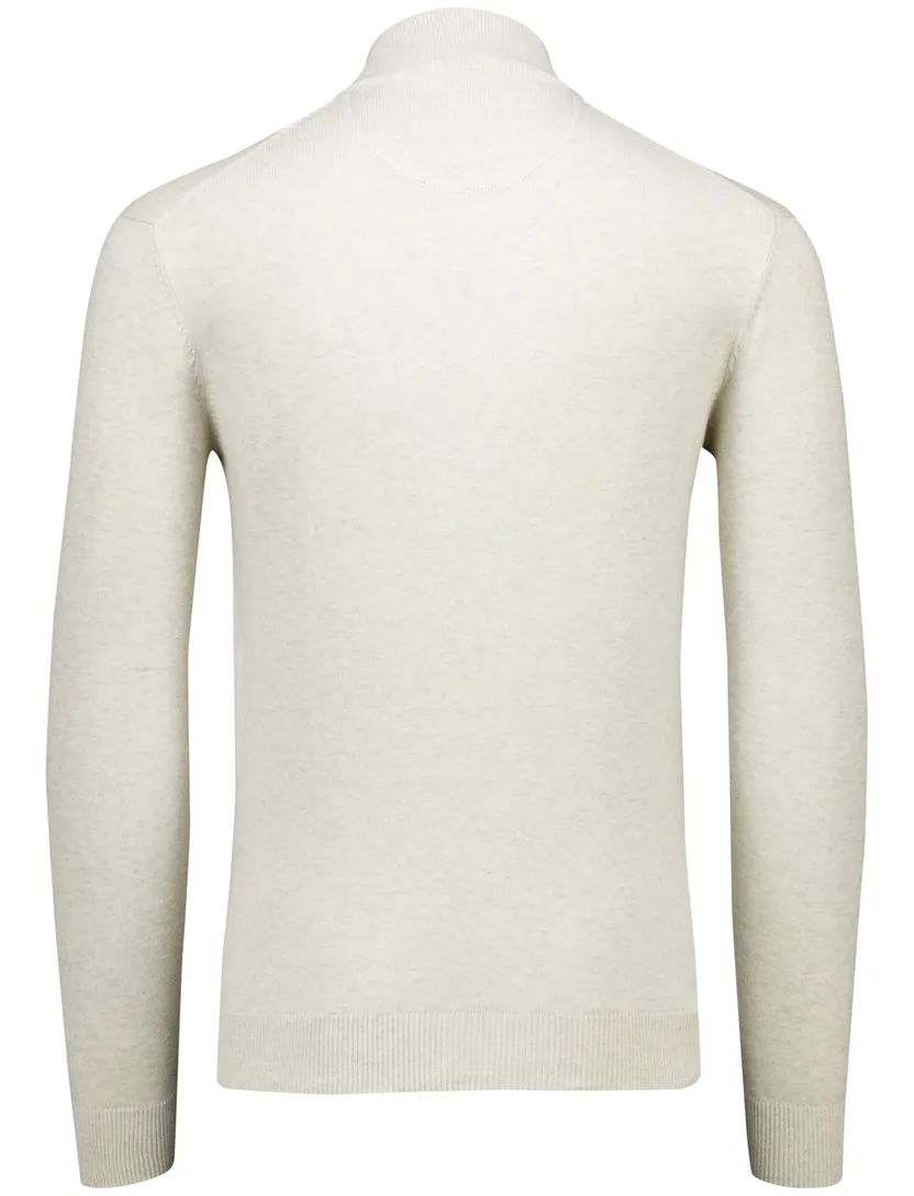 katoenen Portofino vest creme gemeleerd hoge hals