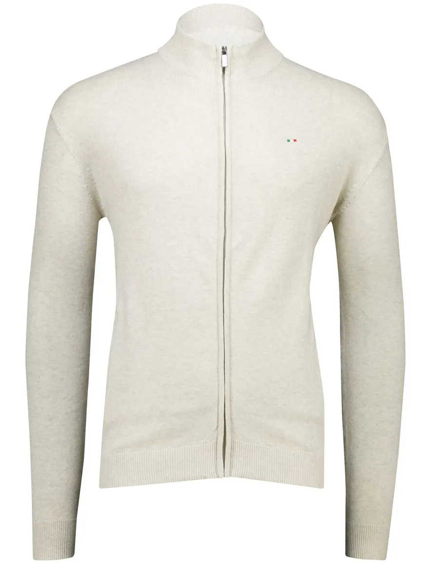 Portofino vest creme gemeleerd normale fit katoen