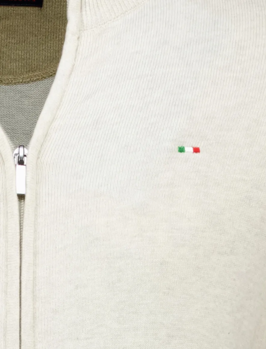 Portofino vest creme gemeleerd normale fit katoen