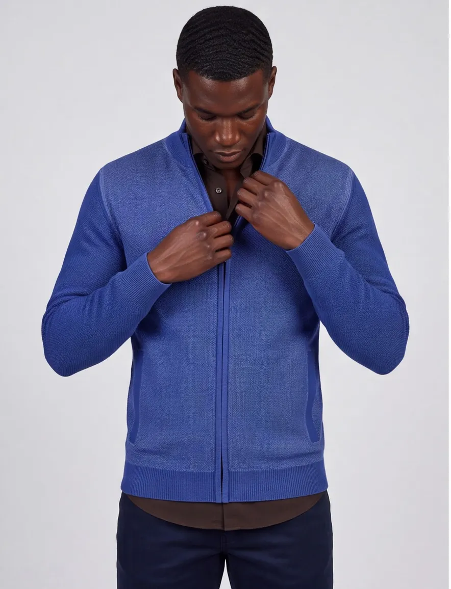 Portofino vest blauw effen washed look