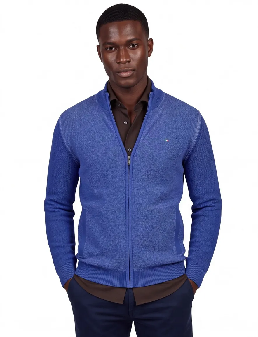 Portofino vest blauw effen washed look