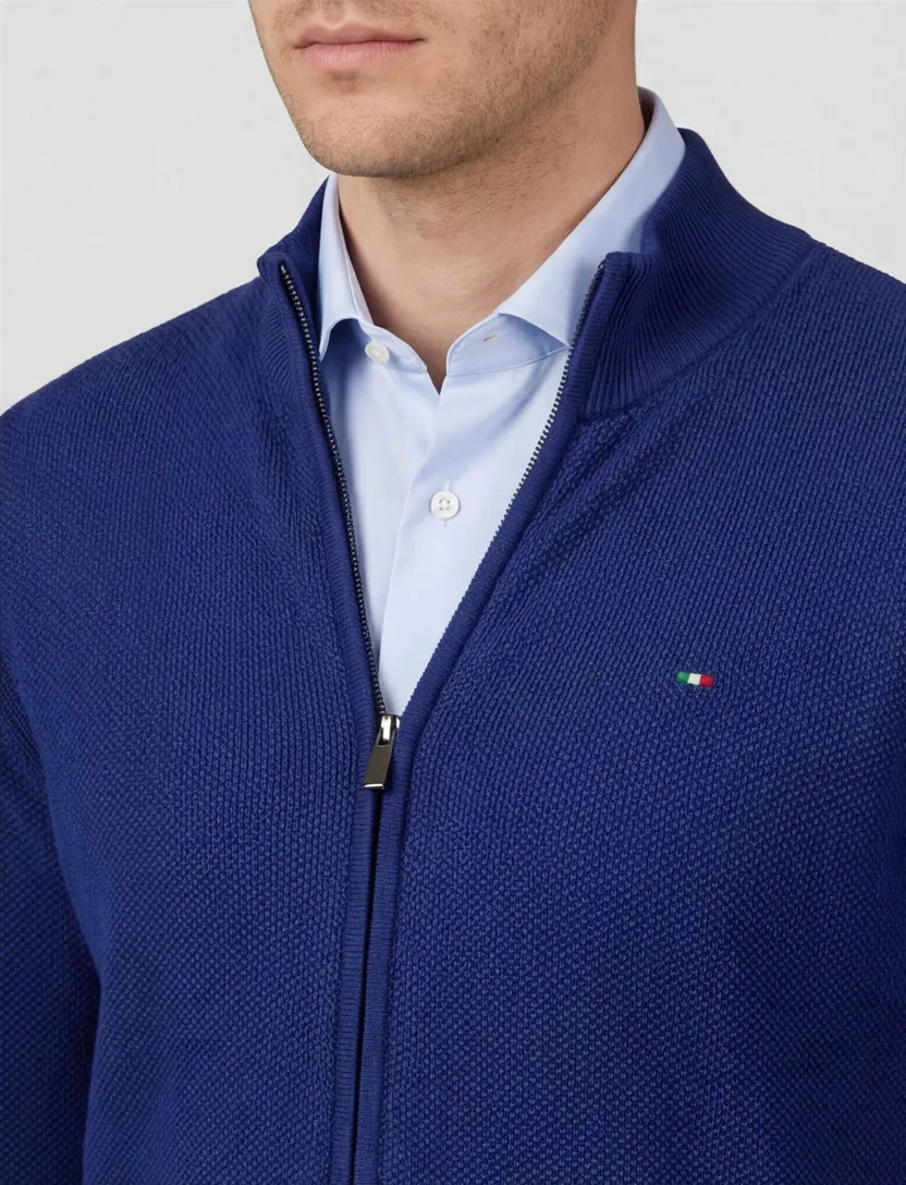 Portofino vest donkerblauw effen