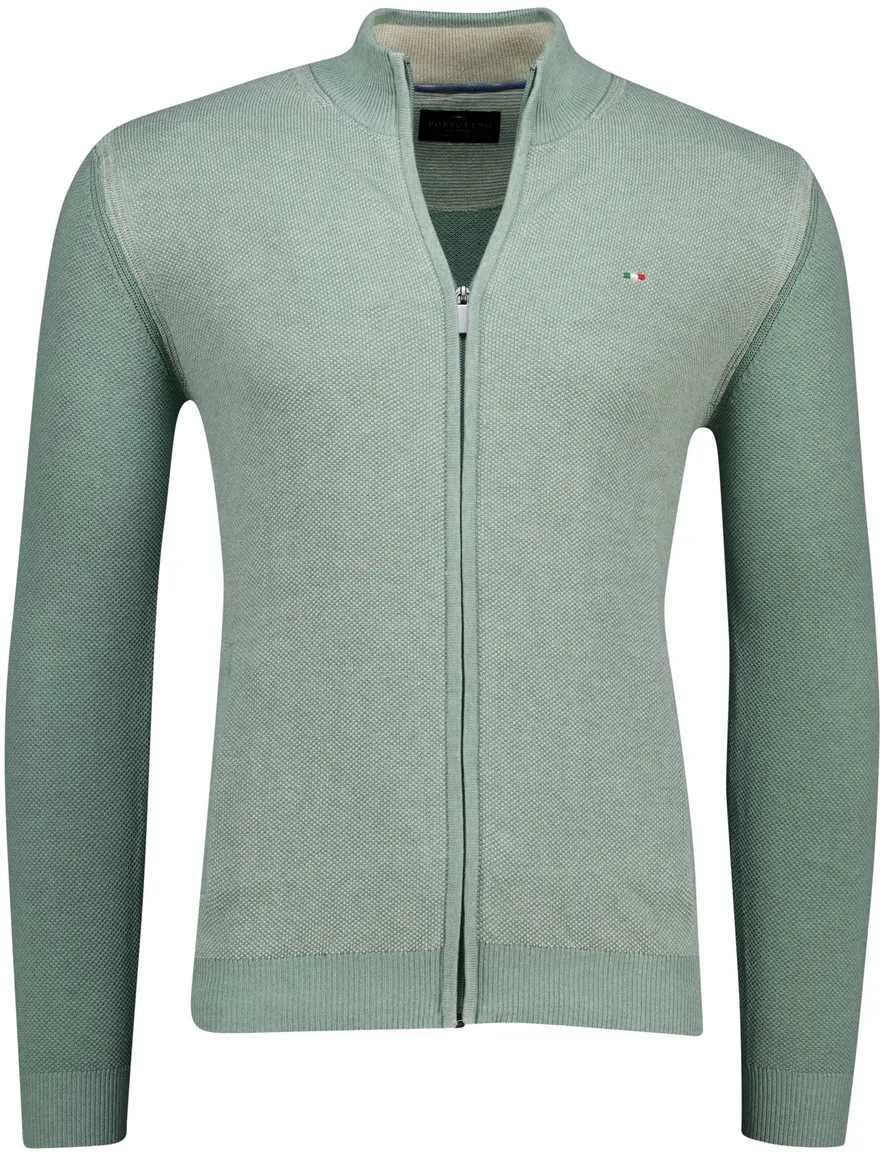 Portofino vest groen katoen normale fit
