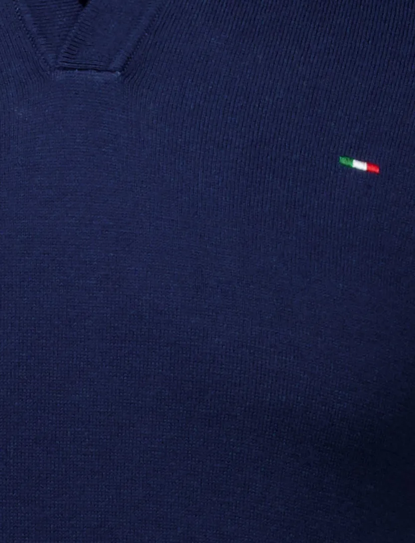 Portofino polo donkerblauw v-hals 100% katoen