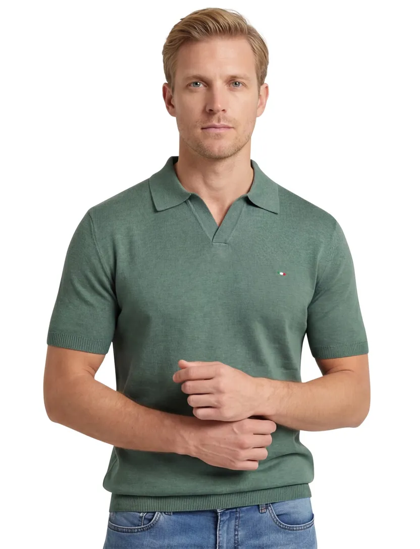 Portofino polo groen v-hals gebreid