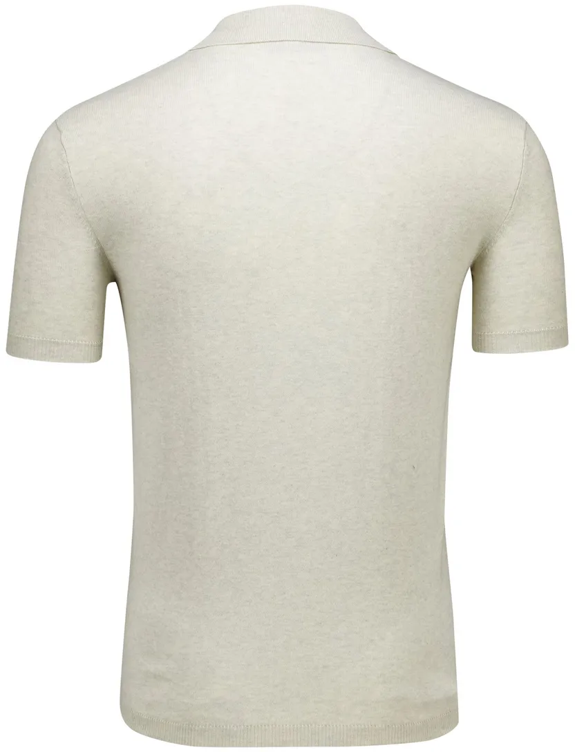 Portofino polo v-hals creme gebreid