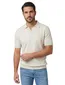 Portofino polo v-hals creme gemêleerd