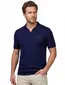 Portofino polo extra lang donkerblauw gebreid
