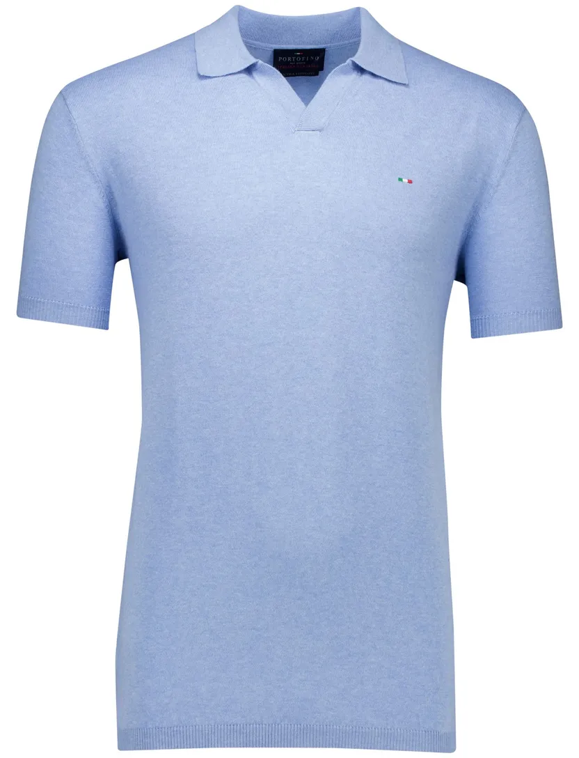 katoenen Portofino polo extra lang lichtblauw normale fit