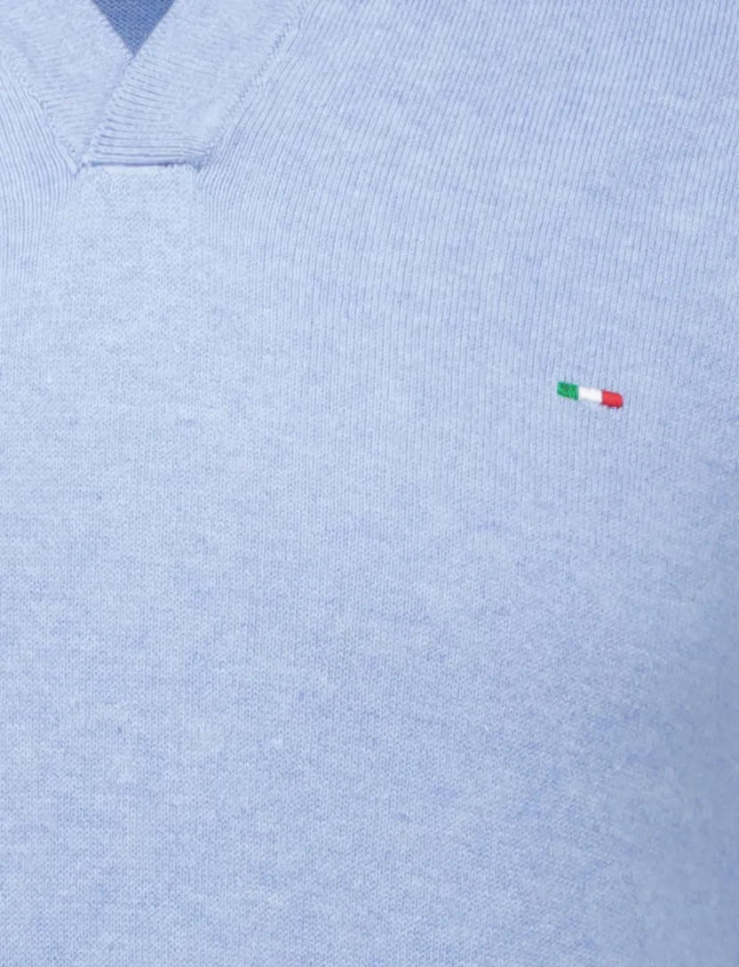 katoenen Portofino polo extra lang lichtblauw normale fit