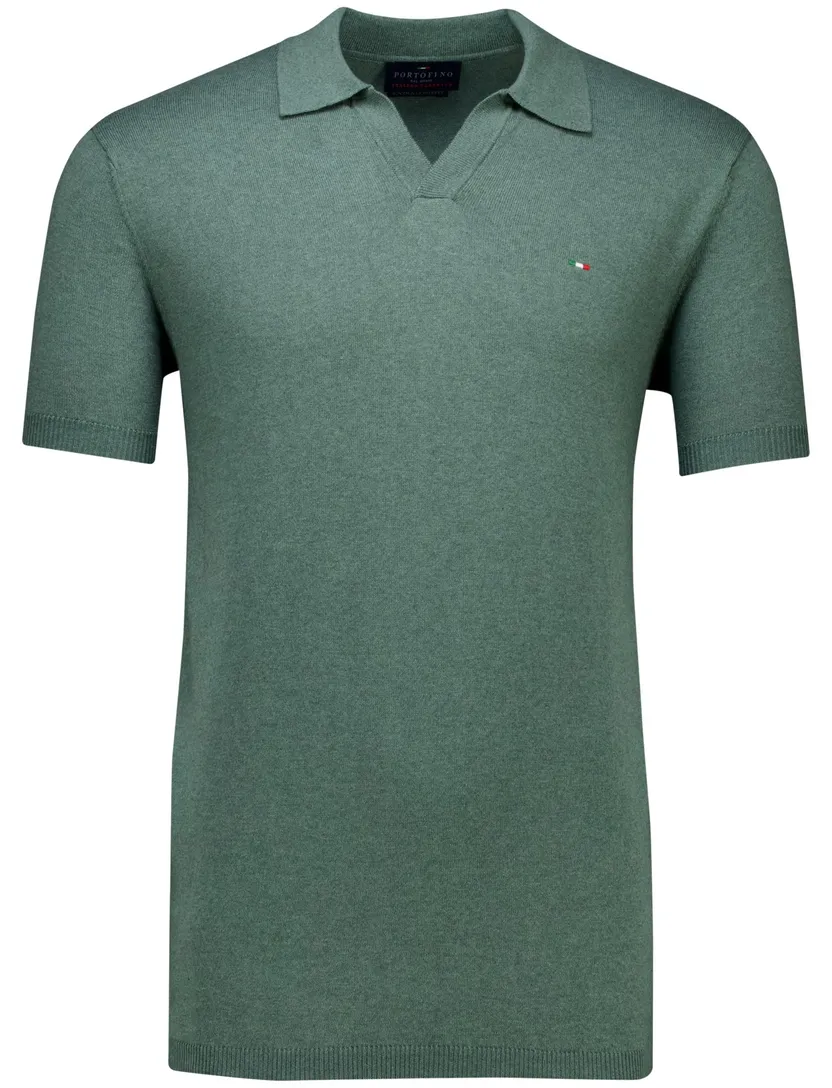 Portofino polo extra lang groen gebreid