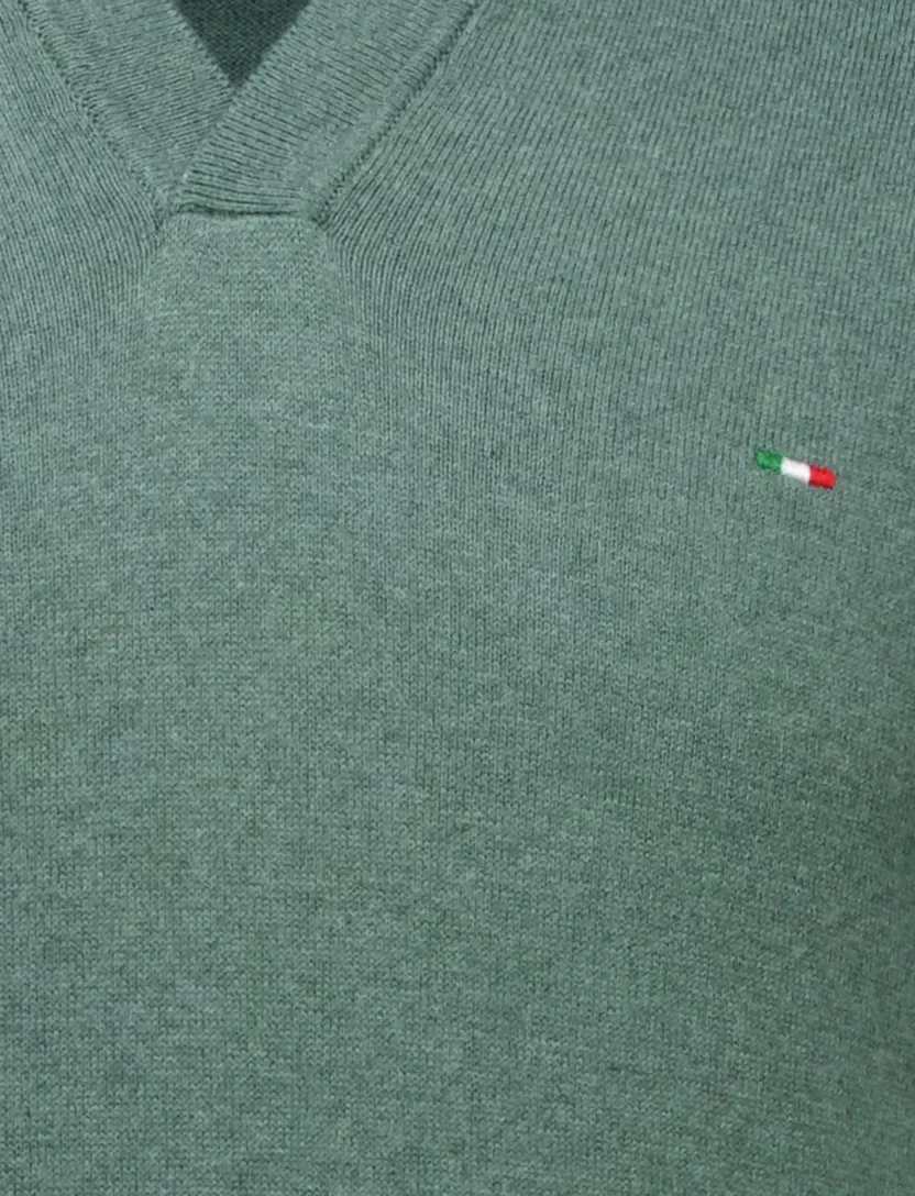 Portofino polo extra lang groen gebreid