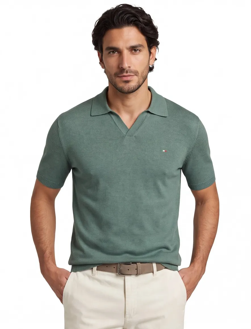 poloshirt extra lang groen Portofino