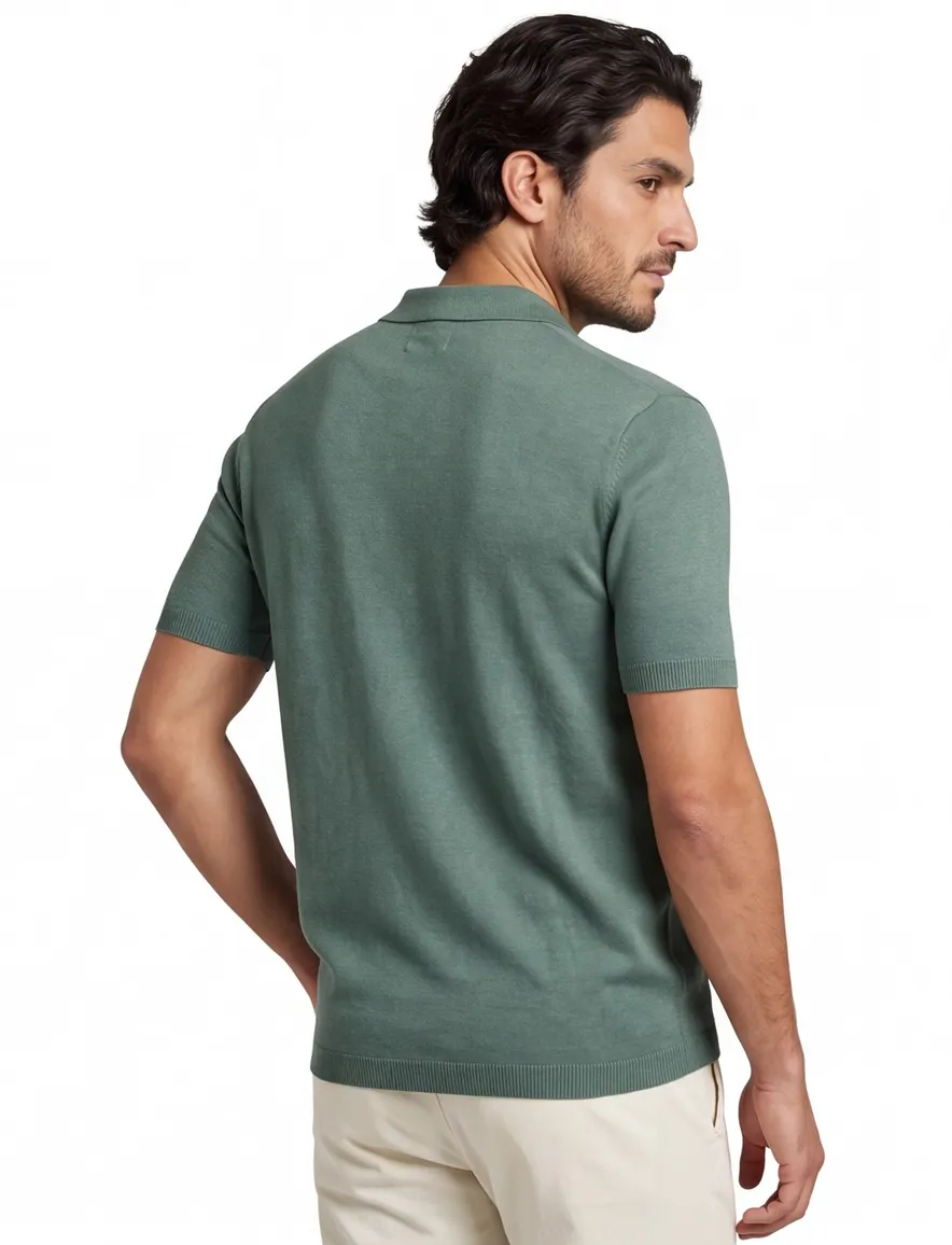 poloshirt extra lang groen Portofino