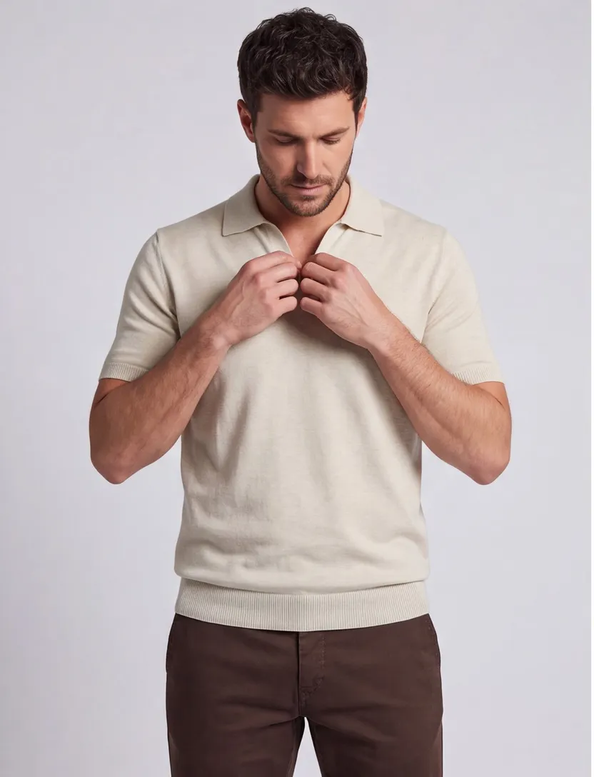 Portofino extra lange polo beige