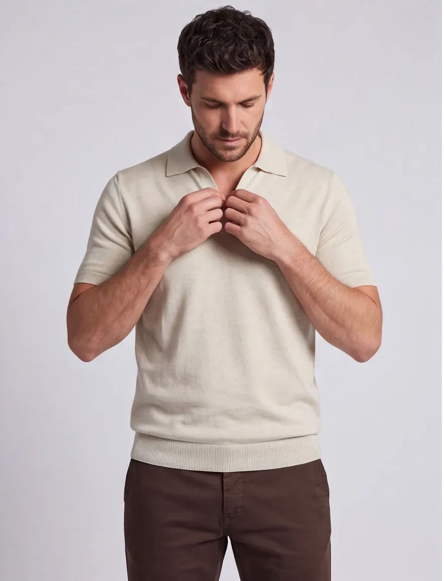 Portofino extra lange polo beige