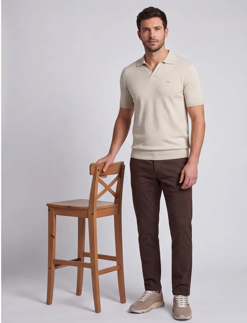 Portofino extra lange polo beige