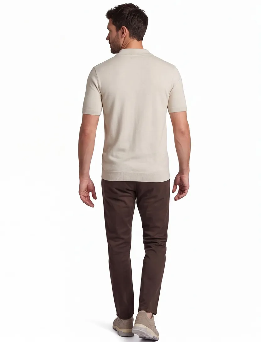 Portofino extra lange polo beige