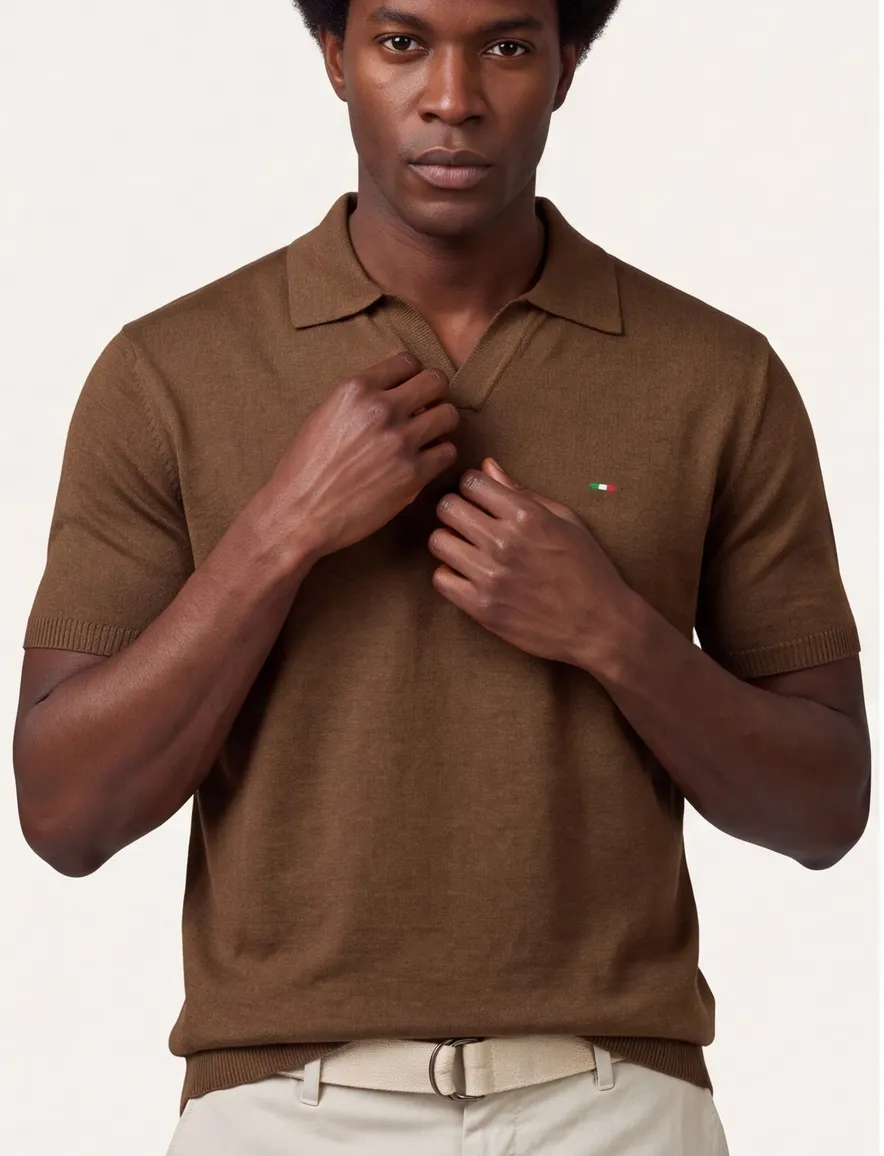 poloshirt extra lang bruin Portofino