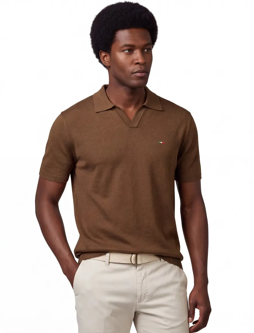 poloshirt extra lang bruin Portofino